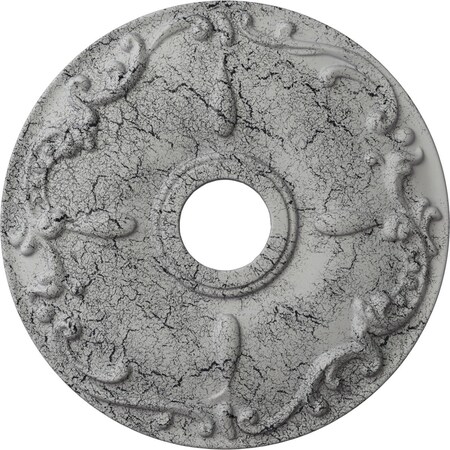 Kent Ceiling Medallion (Canopies up to 5"), 18"OD x 3 1/2"ID x 1 1/4"P, Ultra Pure White Crackle
